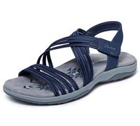 Skechers Reggae Slim-Sunnyside 2.0 - Sandalias deportivas para mujer, Azul marino, 37 EU