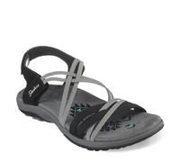 Skechers Reggae Slim-Takes Two, Sandalias Planas Mujer, Negro y Gris Oscuro, 35 EU Ancho