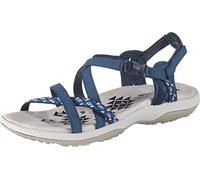 Skechers REGGAE SLIM VACAY, Sandalias de Talón Abierto para Mujer, Navy Duraleather/ Webbing, 38 EU