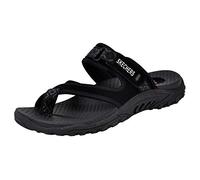 Skechers Reggae-Trailway Flip-Flop Sandals, Chanclas Mujer, Negro, 35 EU