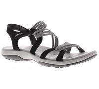 Skechers Reggae - Zapatos deportivos para mujer, ajustados, ajustables, color negro y arena, Negro -, 38 EU