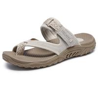 Skechers Reggae Zig Swag, Chanclas Mujer, Natural Cream, 40 EU