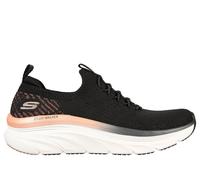 Skechers Tenis para mujer D'lux Walker Let It Glow - Tejido negro y ribete oro rosa - 36.5 EU