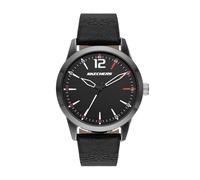 Skechers Reloj Analógico para Hombres de Cuarzo con Correa en Poliuretano SR9066, 44 mm, Negro Oscuro