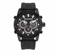 Skechers Reloj Analógico para Hombres de Cuarzo con Correa en Silicona SR5156, 45 mm, Carbón