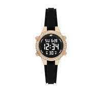 Skechers Reloj digital deportivo de silicona para mujer, Brinkley Gold/Black, Digital para mujer