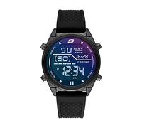 Skechers Reloj para hombre Kentwood, movimiento digital, caja de aleación negra de 44 mm con correa de silicona, SR5142