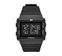 Skechers Reloj para hombre Larson, movimiento digital, 44mm Caja de silicona negra con correa de silicona, SR1077