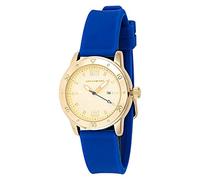 Skechers Reloj para mujer Redondo, movimiento de tres manecillas con fecha, caja de aleación dorada de 36 mm con correa de silicona, SR6052