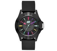Skechers Reloj para mujer Rosencrans, movimiento de tres manecillas, 40mm Caja de policarbonato negro con correa de silicona, SR6079
