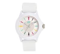 Skechers Reloj para mujer Rosencrans, movimiento de tres manecillas, caja de policarbonato blanco de 40 mm con correa de silicona, SR6080
