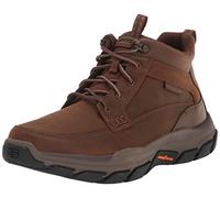 Skechers Respected Boswell, Botas Hombre, Dark Brown Leather W/ Synthetic, 46 EU