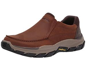 Skechers Respected-Catel, Moc Toe Slipper Hombre, Marrón Oscuro, 45.5 EU