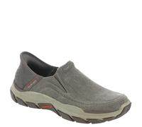 Skechers Respected-Holmgren, Mocasín Hombres, Gris y marrón, 14 Wide