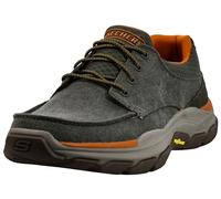 Skechers Respected-Loleto - Zapatillas con puntera estilo mocasín y cordones elásticos, Verde -Oliva, 42.5 EU