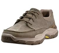 Skechers Respected-Loleto Zapatillas para hombre, con puntera estilo mocasín, cordones elásticos, de calce fácil, Caqui, 44 EU