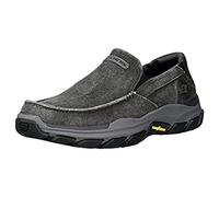 Skechers RESPECTED MELBERT, Mocasín plano para Hombre, Charcoal Canvas W/ Suede, 45.5 EU