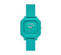 Skechers Rosencrans - Reloj cuadrado de silicona azul de tres manecillas (modelo: SR6381)
