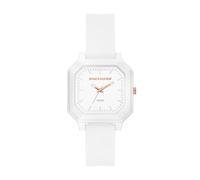 Skechers Rosencrans SR6376 - Reloj cuadrado de silicona blanca de tres manecillas
