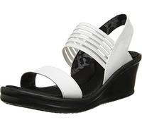 Skechers - Rumbers Sci Fi, Sandalias de Talón Abierto Mujer, Blanco (White), 40 EU
