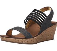 Skechers Rumbers-Sci Fi, Sandalias de Talón Abierto Mujer, Negro BBK Black Mitobuck Gore Trim, 37.5 EU