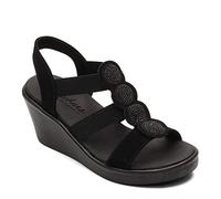 Skechers Rumble on-Camp Glam, Sandalias con cuña Mujer, Black, 40 EU