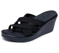 Skechers Rumble on-Heat Maze, Slides Mujer, Black, 37 EU