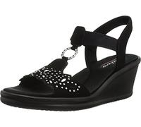Skechers Rumblers-Queen B, Sandalias con cuña Mujer, Black, 36.5 EU