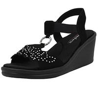 Skechers Rumblers-Queen B, Sandalias con cuña Mujer, Negro, 38 EU