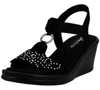 Skechers Rumblers-Queen B, Sandalias con cuña Mujer, Negro, 41 EU
