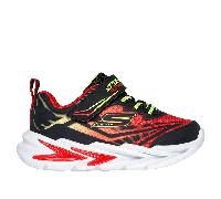 Skechers S Lights: Flex-Glow Ultra en Negro/Rojo, talla 22