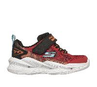 Skechers S-Lights: Meteor-Lights 2.0 en Rojo/Negro, talla 26