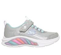 Skechers S-Lights: Rainbow Cruisers - Glitzy Glow en Plata/Azul, talla 30