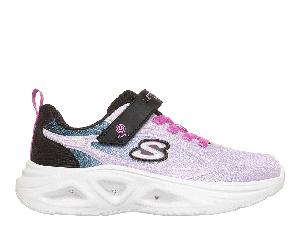 Skechers S-Lights: Sola Glow 2.0 - Dazzle Steps en Negro/Lavanda, talla 32