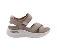 Skechers Arch FIT 2.0 - Sandalias Planas Feelin' Bright para Mujer, Color Gris Pardo, Talla 3