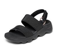 Skechers Sandalia con correa de cuarto para mujer, Negro/Oro rosa, 36 EU