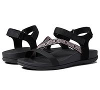 Skechers Sandalia deportiva para mujer, Negro Rosa Claro, 39 EU