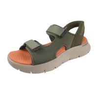 Skechers - Sandalia deportiva,tiras adhesivas en pala y tobillo,suela ancha de goma, para: Hombre color: OLV talla:39
