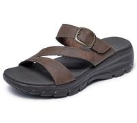 Skechers Sandalia Easy Going-Slide para mujer, Chocolate, 39.5 EU
