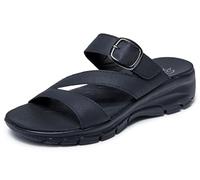 Skechers Sandalia Easy Going-Slide para mujer, Negro/Negro, 38 EU