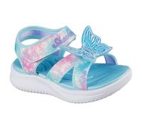 Skechers Sandalia plana para niña Jumpsters Butterfly Brites, Aqua Multi, 9 Toddler