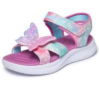 Skechers Sandalia plana para niña Jumpsters Butterfly Brites, Rosa Multi, 3 Little Kid