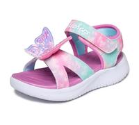 Skechers Sandalia Plana para niña Jumpsters Butterfly Brites, Rosa Multi, 9 Toddler