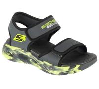 Skechers Sandalia Sola Glow para niño, Carbón/Negro, 13 Little Kid