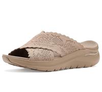 Skechers Sandalias Arch Fit 2.0 para mujer, de cuña, Moca, 7