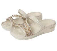 Skechers Sandalias de cuña para mujer, Natural, 38 EU