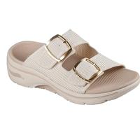 Skechers Sandalias de dos bandas para mujer, Natural, 37 EU