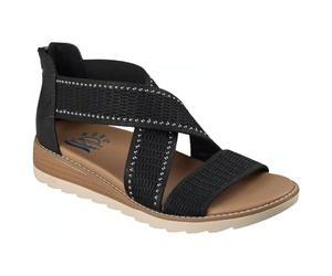 Skechers Sandalias de mujer 37 EU BOBS Arch Fit Oasis Cozy Glam 113894 Vegan Comfort Sandalias con Arch Fit Plantilla Punto Parte Superior Cremallera Zapatos de Verano Ligero
