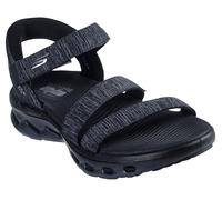 Skechers Sandalias de pescador con correa de cuarto para mujer, Negro/Gris, 36 EU