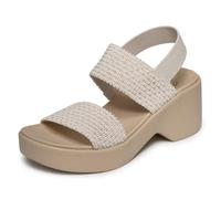 Skechers Sandalias de Tacón Mujer Cali Day Beig